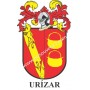 Llavero heráldico - URIZAR - Personalizado con apellido, escudo de la familia y breve descripción del origen genealógico.