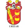 Porte-clés héraldique - URIZAR - Personnalisé avec le nom, l'écusson de la famille et une brève description de l'origine généalo
