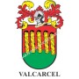 Heraldic keychain - VALCARCEL - Personalized with surname, family crest and brief description of the genealogical origin.