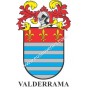 Porte-clés héraldique - VALDERRAMA - Personnalisé avec le nom, l'écusson de la famille et une brève description de l'origine gén