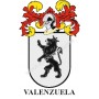 Llavero heráldico - VALENZUELA - Personalizado con apellido, escudo de la familia y breve descripción del origen genealógico.