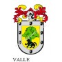 Llavero heráldico - VALLE - Personalizado con apellido, escudo de la familia y breve descripción del origen genealógico.