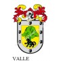 Porte-clés héraldique - VALLE - Personnalisé avec le nom, l'écusson de la famille et une brève description de l'origine généalog