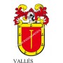 Llavero heráldico - VALLES - Personalizado con apellido, escudo de la familia y breve descripción del origen genealógico.