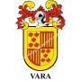 Llavero heráldico - VARÀ - Personalizado con apellido, escudo de la familia y breve descripción del origen genealógico.