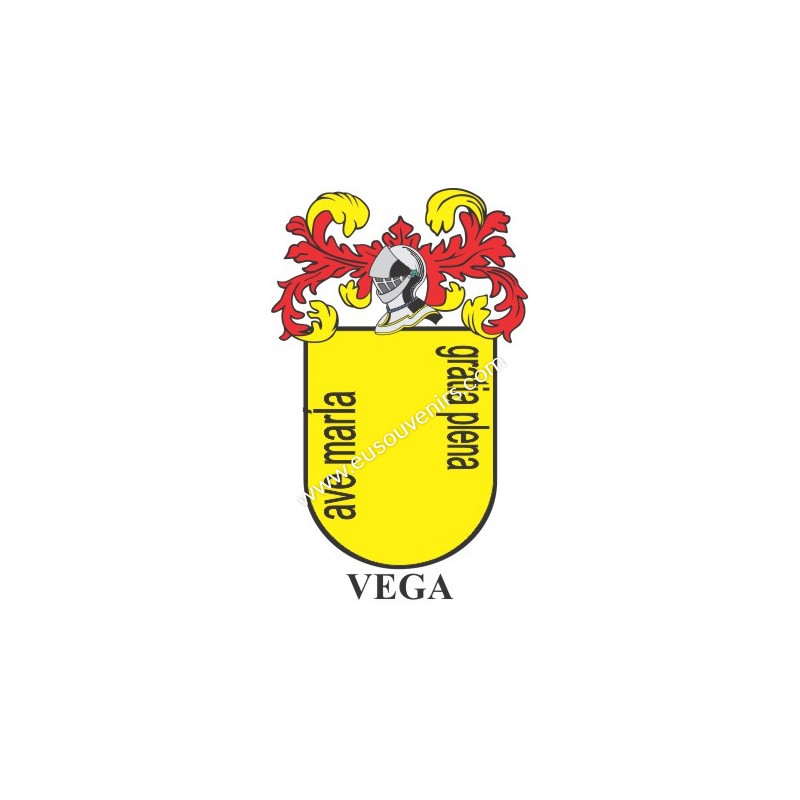 Llavero Heráldico Vega Personalizado Con Apellido Escudo De La Familia Y Breve Descripción