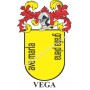 Llavero heráldico - VEGA - Personalizado con apellido, escudo de la familia y breve descripción del origen genealógico.