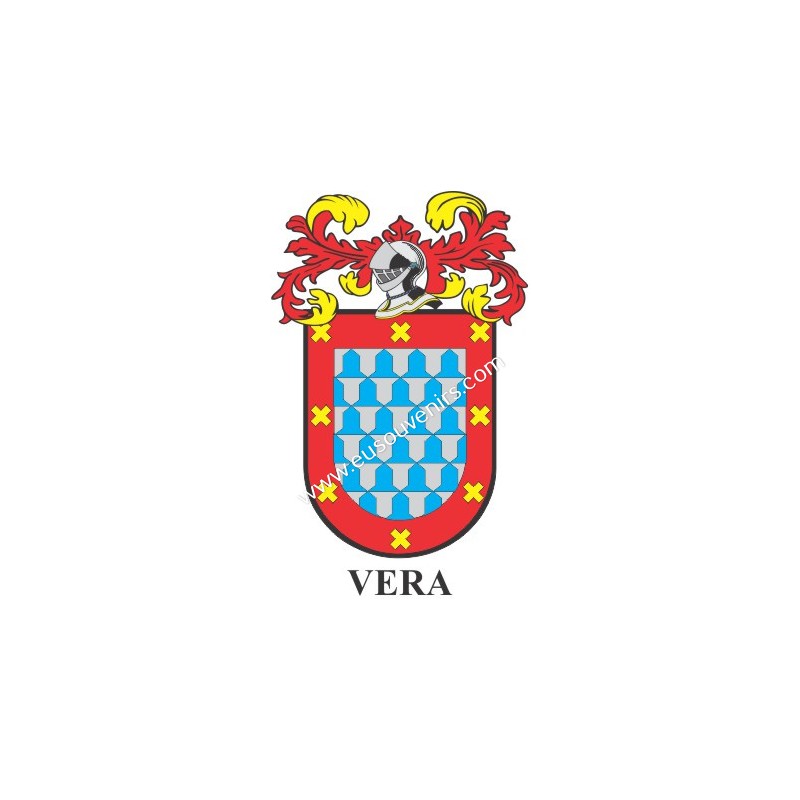 Llavero heráldico - VERA - Personalizado con apellido, escudo de la