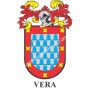Llavero heráldico - VERA - Personalizado con apellido, escudo de la familia y breve descripción del origen genealógico.