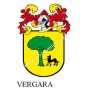Llavero heráldico - VERGARA - Personalizado con apellido, escudo de la familia y breve descripción del origen genealógico.