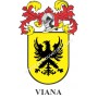 Llavero heráldico - VIAÑA - Personalizado con apellido, escudo de la familia y breve descripción del origen genealógico.