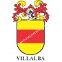 Llavero heráldico - VILLALBA - Personalizado con apellido, escudo de la familia y breve descripción del origen genealógico.