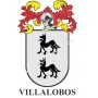 Llavero heráldico - VILLALOBOS - Personalizado con apellido, escudo de la familia y breve descripción del origen genealógico.