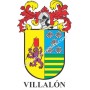 Heraldic keychain - VILLALON - Personalized with surname, family crest and brief description of the genealogical origin.