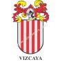 Llavero heráldico - VIZCAYA - Personalizado con apellido, escudo de la familia y breve descripción del origen genealógico.