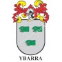 Heraldic keychain - YBARRA - Personalized with surname, family crest and brief description of the genealogical origin.