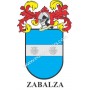 Llavero heráldico - ZABALZA - Personalizado con apellido, escudo de la familia y breve descripción del origen genealógico.