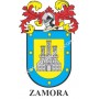 Porte-clés héraldique - ZAMORA - Personnalisé avec le nom, l'écusson de la famille et une brève description de l'origine généalo