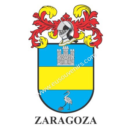 Heraldic keychain - ZARAGOZA - Personalized with surname, family crest and brief description of the genealogical origin.