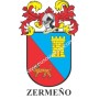 Llavero heráldico - ZERMEÑO - Personalizado con apellido, escudo de la familia y breve descripción del origen genealógico.