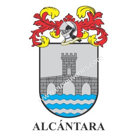 Llavero heráldico - ALCÁNTARA - Personalizado con apellido, escudo de la familia y breve descripción del origen genealógico.